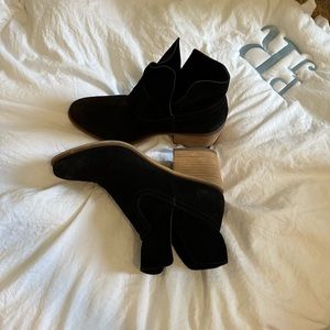 Black suede bootie